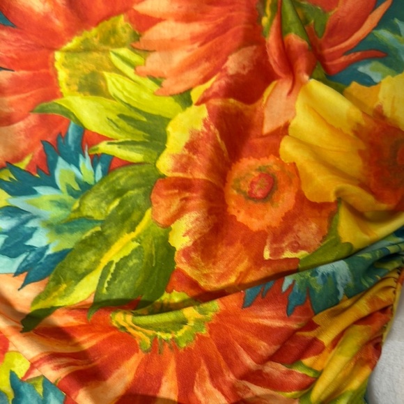 Vibrant Orange and Yellow One Piece Swimsuit with Spaghetti Straps - Picture 4 of 11